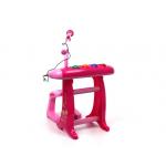 Vaikiškas pianinas  -sintezatorius su mikrofonu ir kėdute - rožinis „My songs“